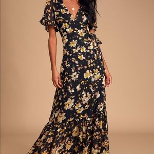 Black Wrap Maxi Dress